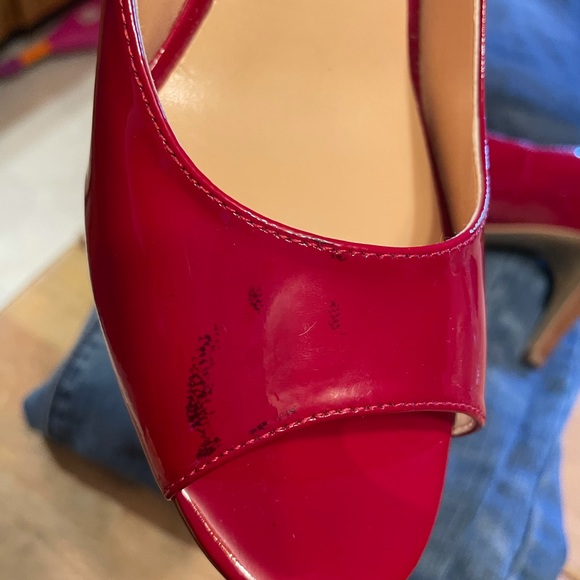 Cole Hann red peep toe heals - Picture 7 of 8